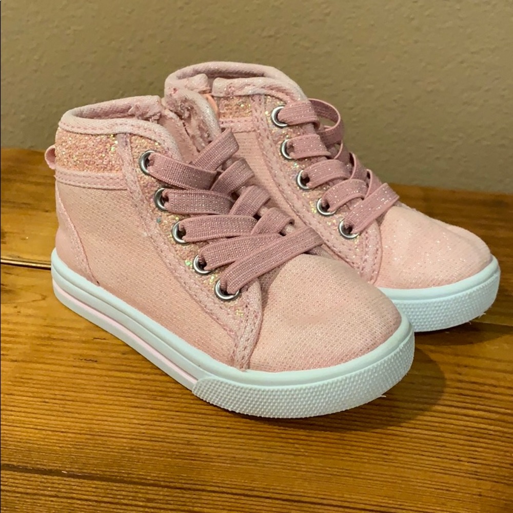 Baby Girl Pink Sparkle Sneakers Size 5